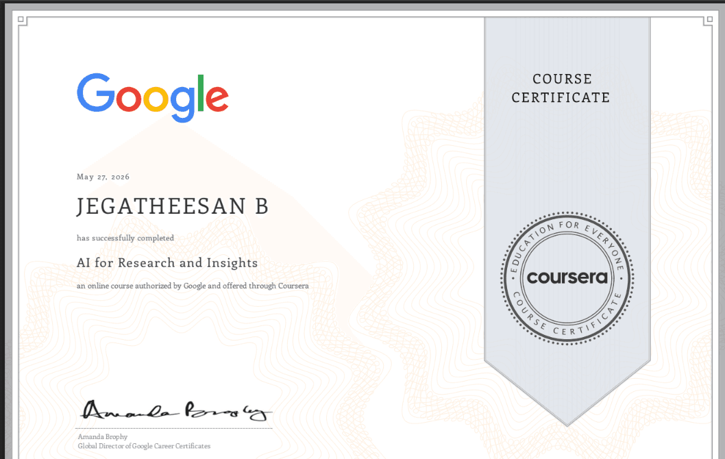 Google AI Professional Certificate